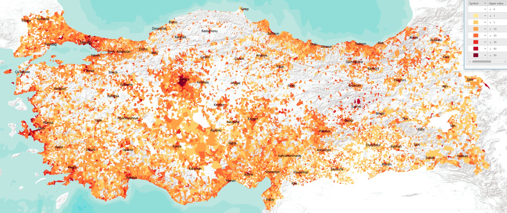 MAHALLE SEVİYESİNDE ÜNİVERSİTE MEZUNU ORANI
